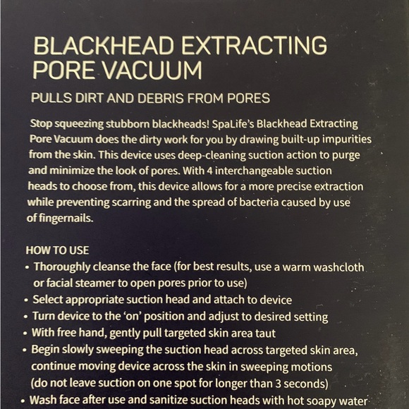 Spa Life Blackhead Extracting Pore Vacuum - designed with Ultra Suction - Picture 5 of 8